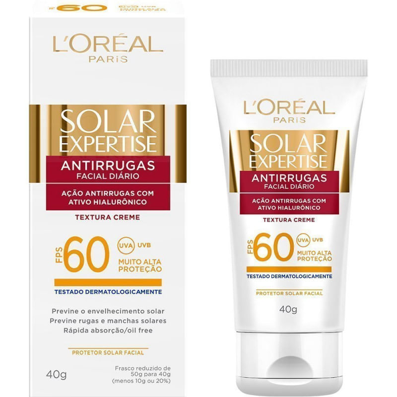 Protetor Solar Expertise FPS 60 Antirrugas L'oréal Paris 40g